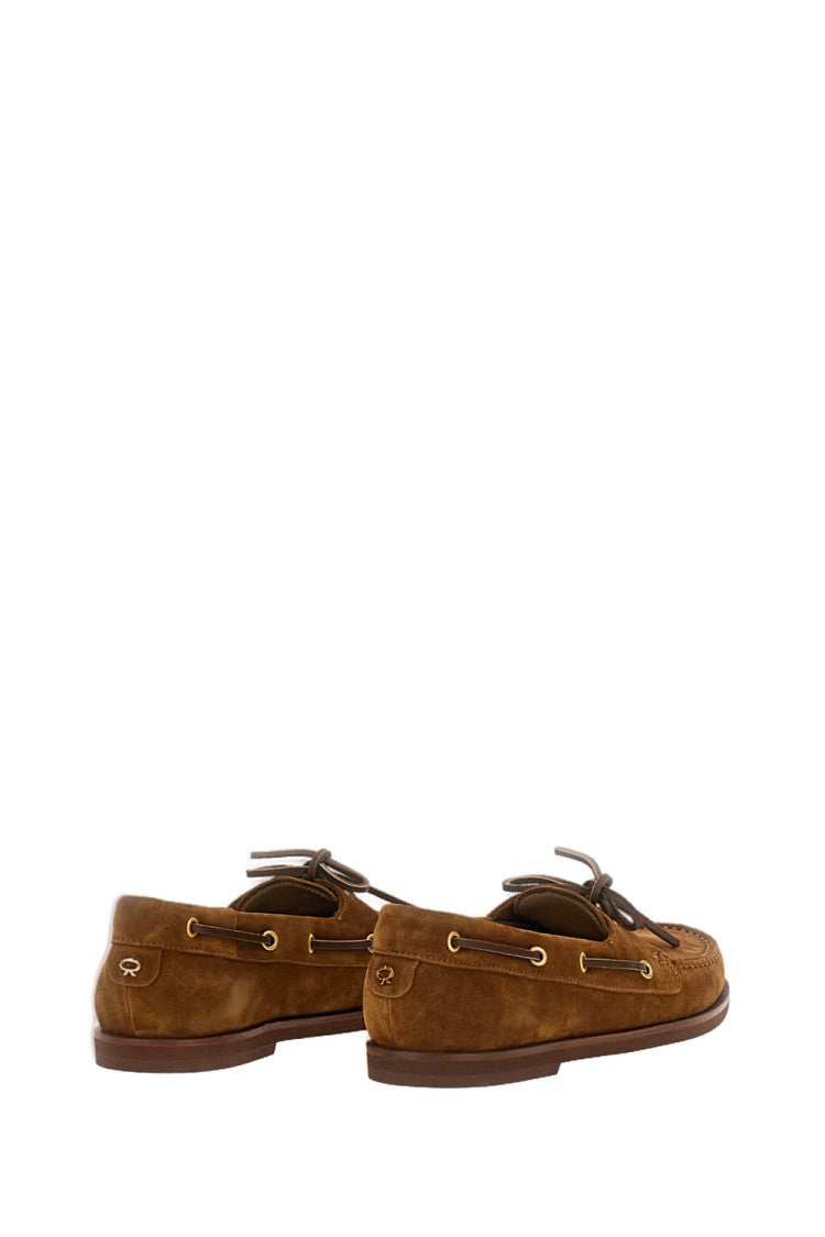 Gianvito Rossi Brown Vandee Suede Boat Shoes