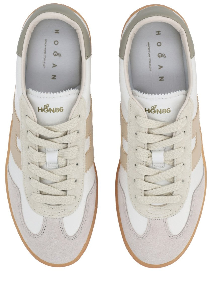 Hogan Beige Cool Side Stitched Logo Sneakers