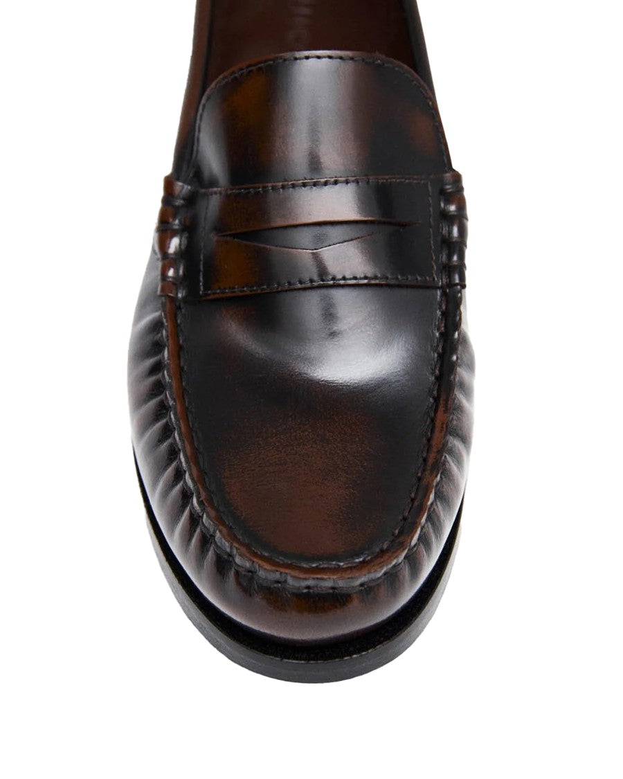 Alohas Penny Loafer Mocassino Rivet In Brushed Coffee Brown