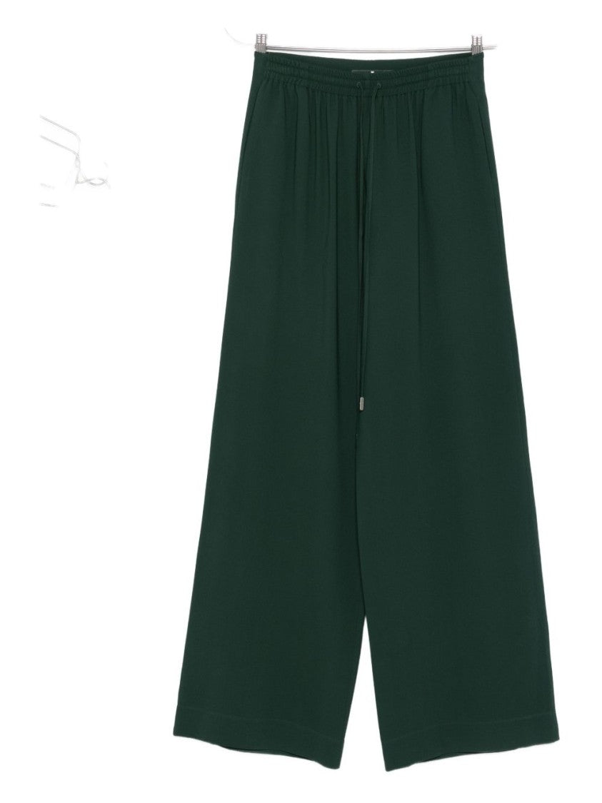 Ermanno Scervino Wide-Leg Trousers In Soft Green Viscose Blend