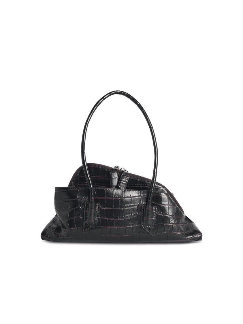 The Attico 'Top Handle La Passeggiata Small' 'Coffee' Leather Bag