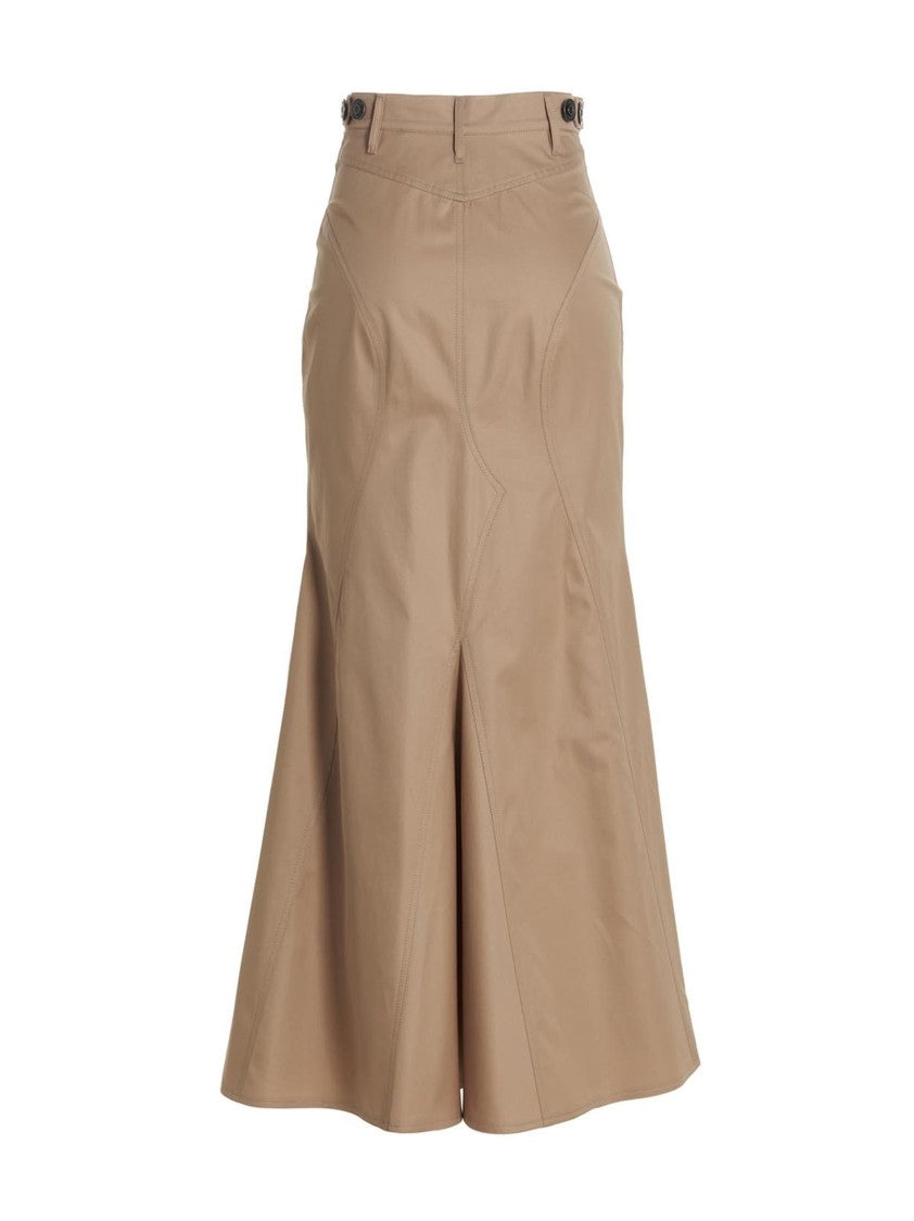 Burberry Button-Closure Maxi Skirt With Flattering Silhouette