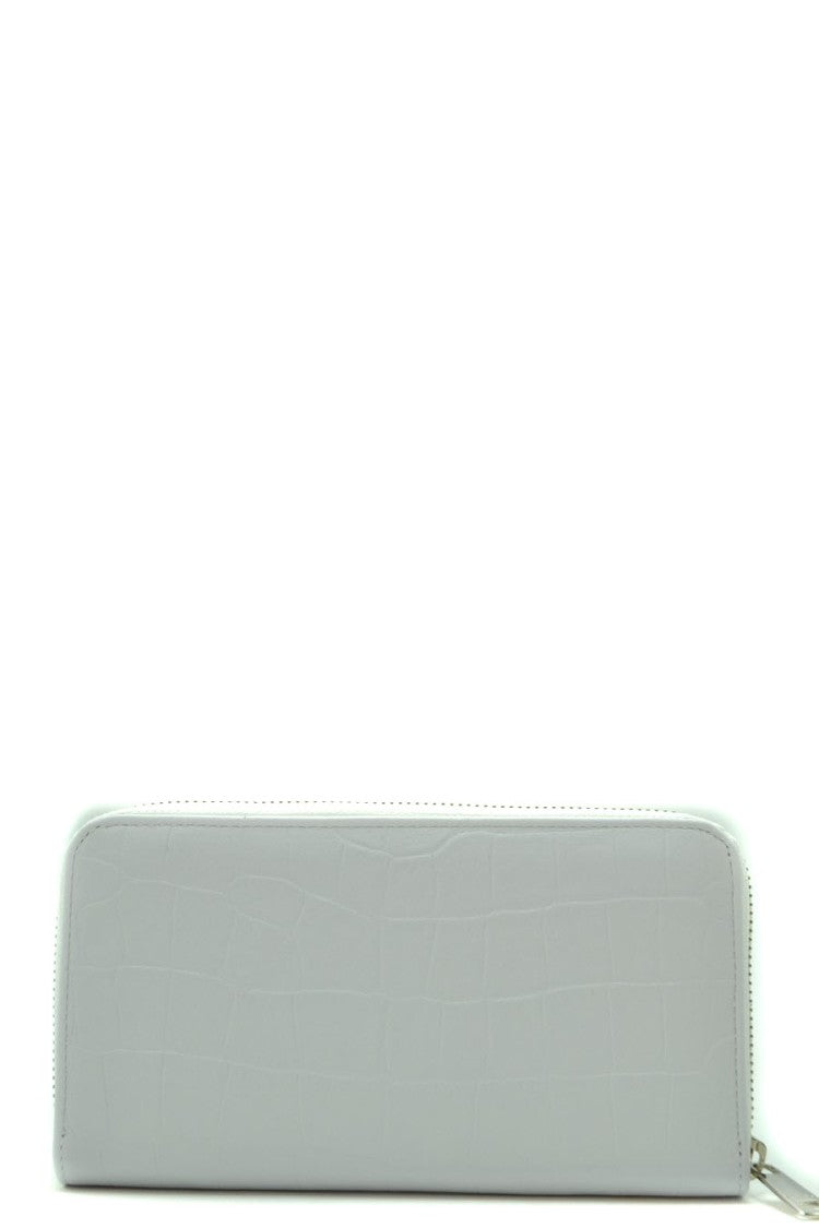 Orciani Embossed Crocodile Pattern Wallet With Zip-Around Closure