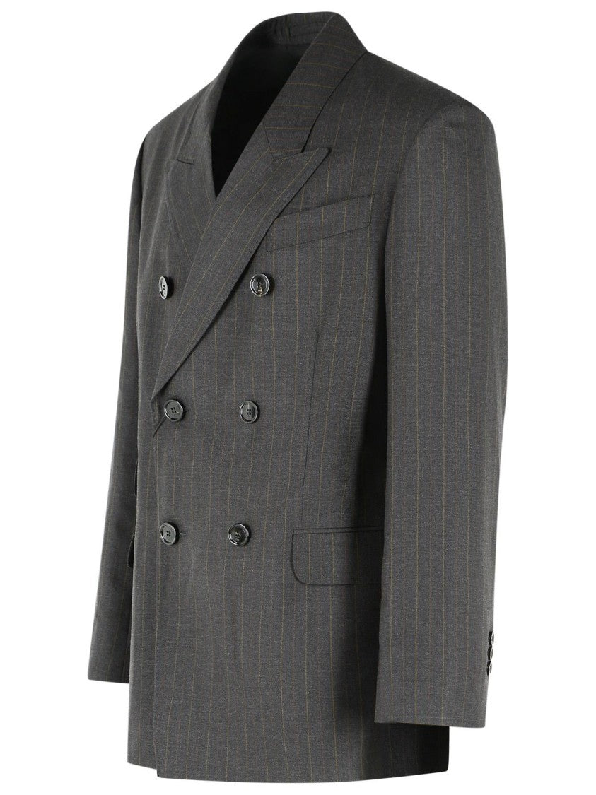 Ami Paris 'Boxy' Dark Grey Virgin Wool Blazer