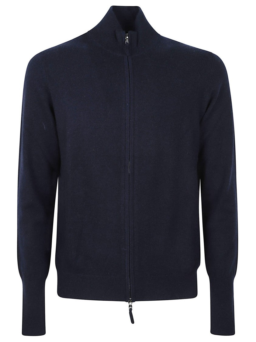 Ballantyne Minimalist Full-Zip Sweater With High Collar