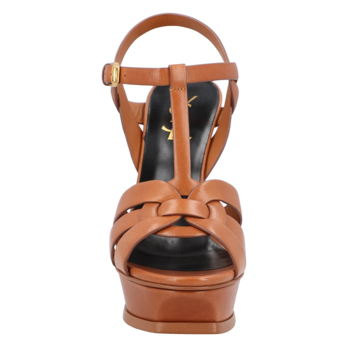 Saint Laurent Tribute Leather Sandals Brown