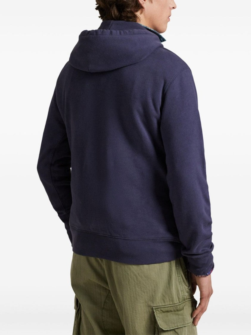 Polo Ralph Lauren Navy Graphic Bear Hoodie With Drawstring