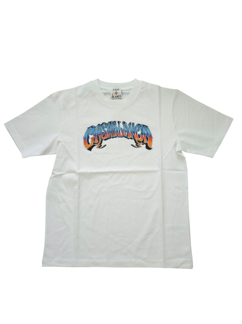 Casablanca Gradient Gothic Short-Sleeve T-Shirt With Crew Neckline