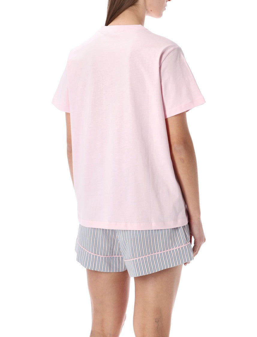 Ganni Pink Cowboy Bear Graphic T-Shirt