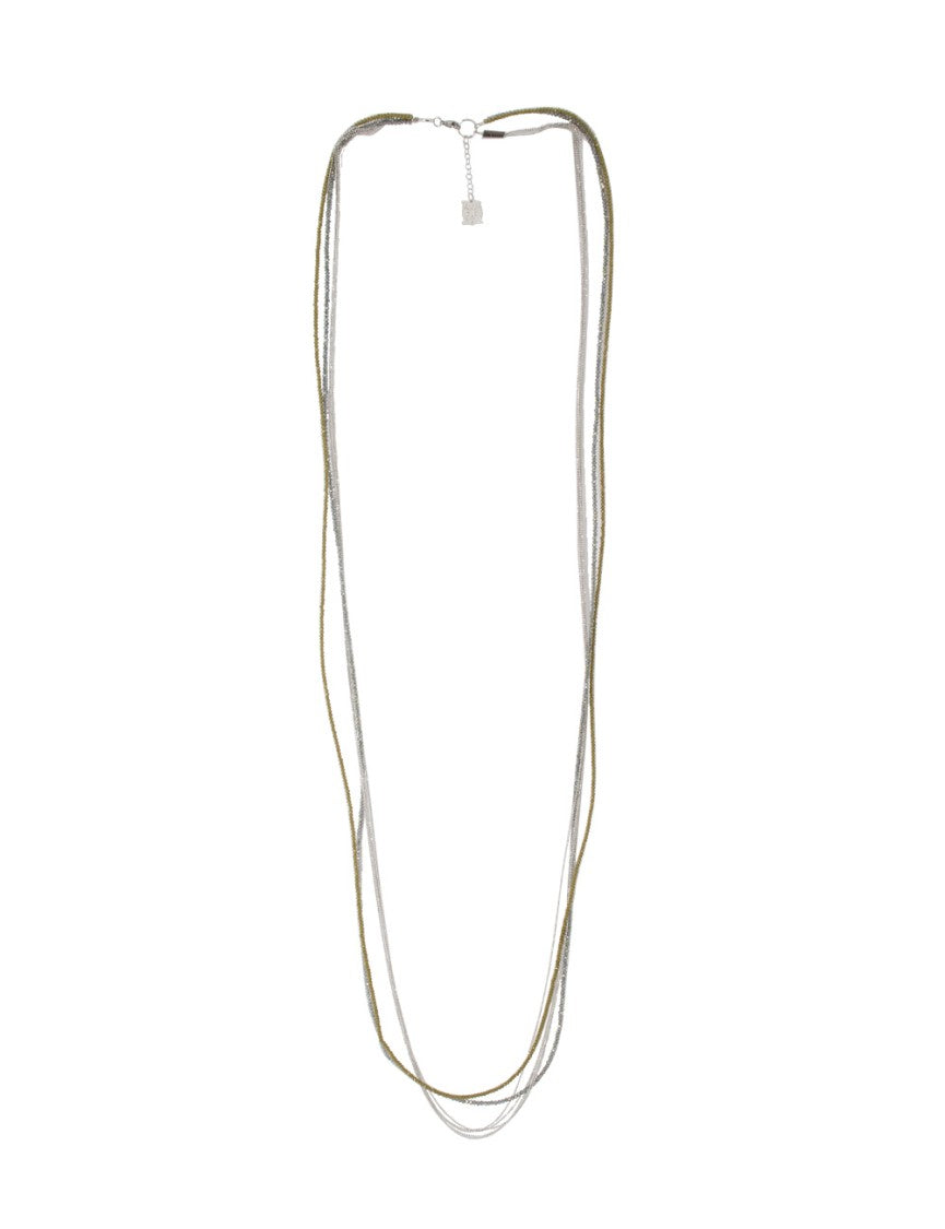 Panicale Layered Earth-Toned Beaded Necklace With Unique Clasp