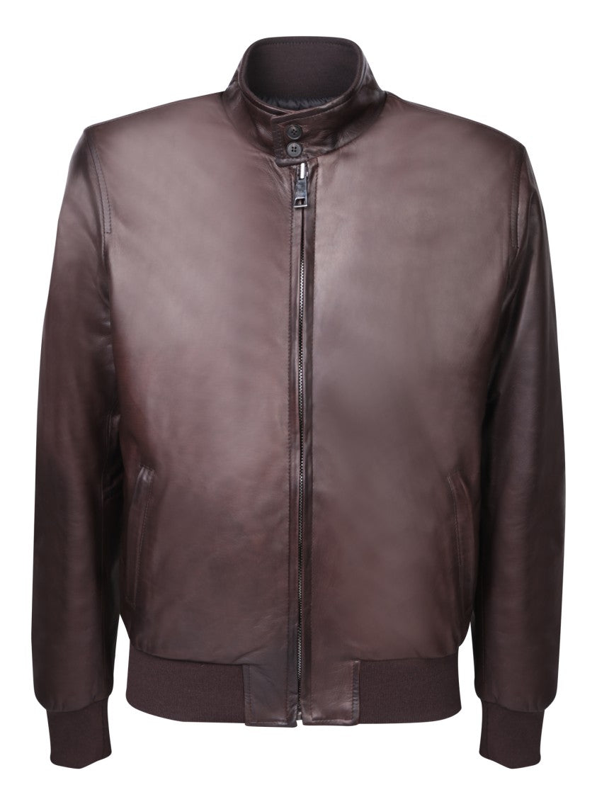 Dell'oglio Brown Bomber Jacket