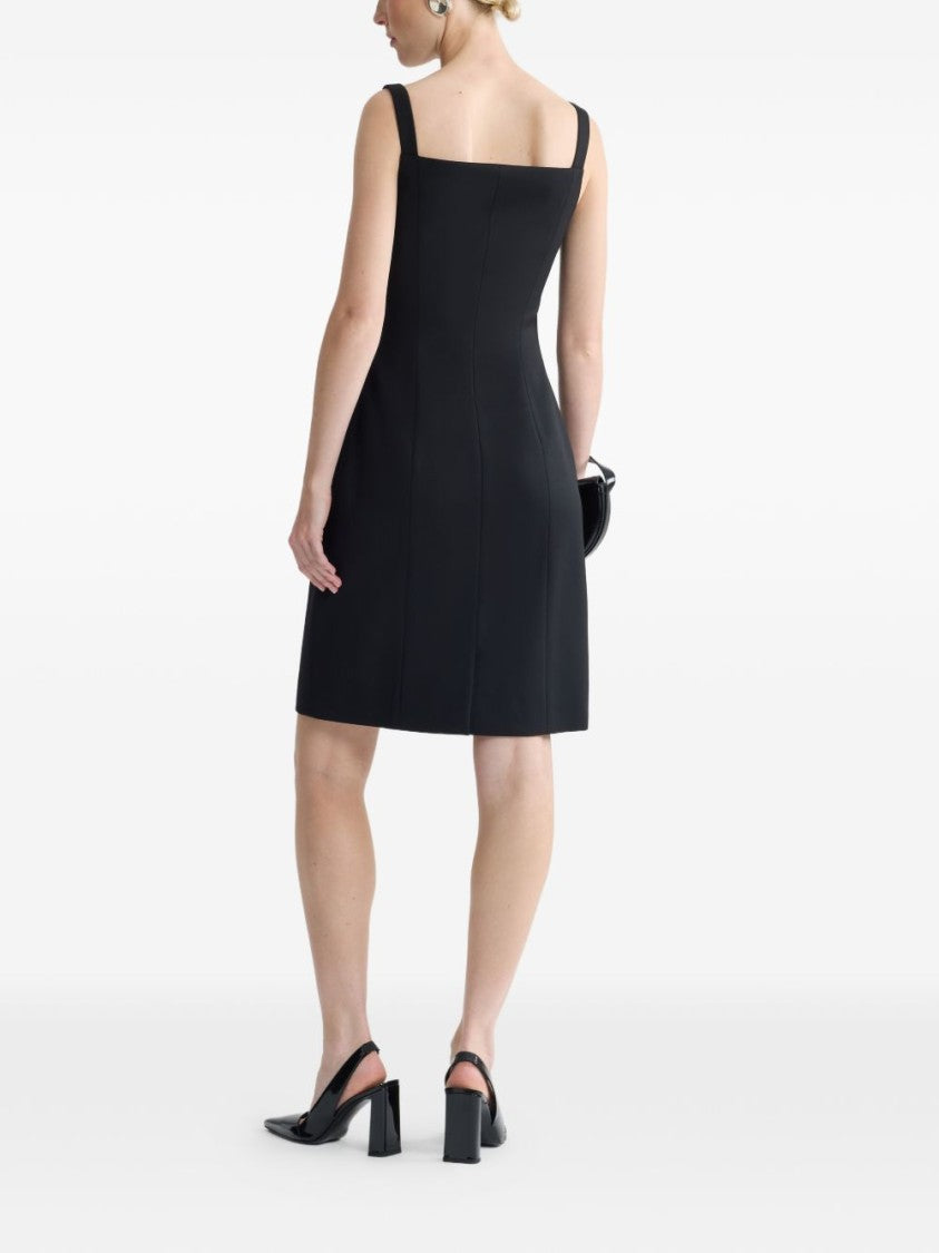 Patou Black Silk And Nylon Slip Dress