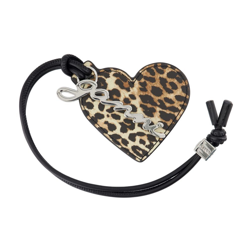 Ganni Bou Heart Keyring - Leather - Printed