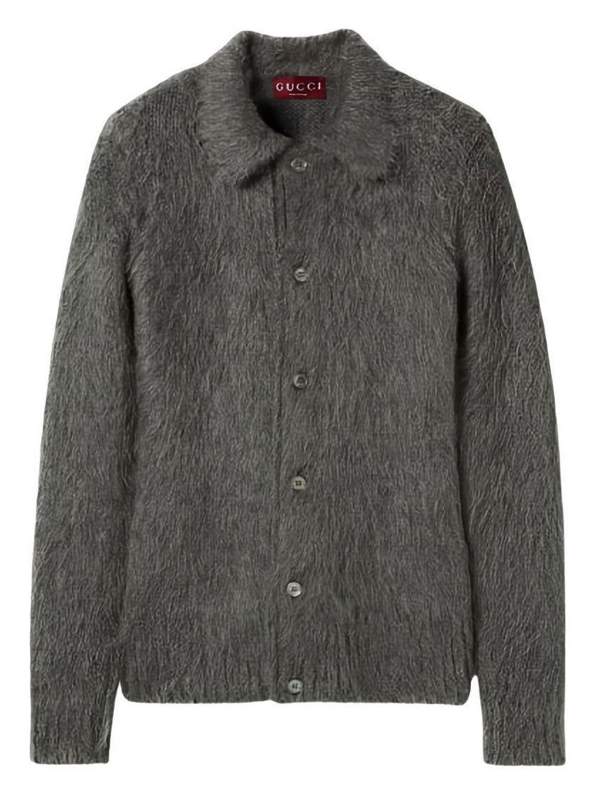 Gucci Textured Plush Fabric Shirt With Classic Collar