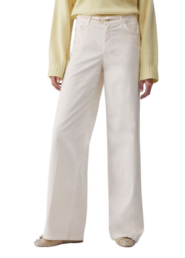 Liu Jo High-Waisted Stretch Cotton Satin Pants