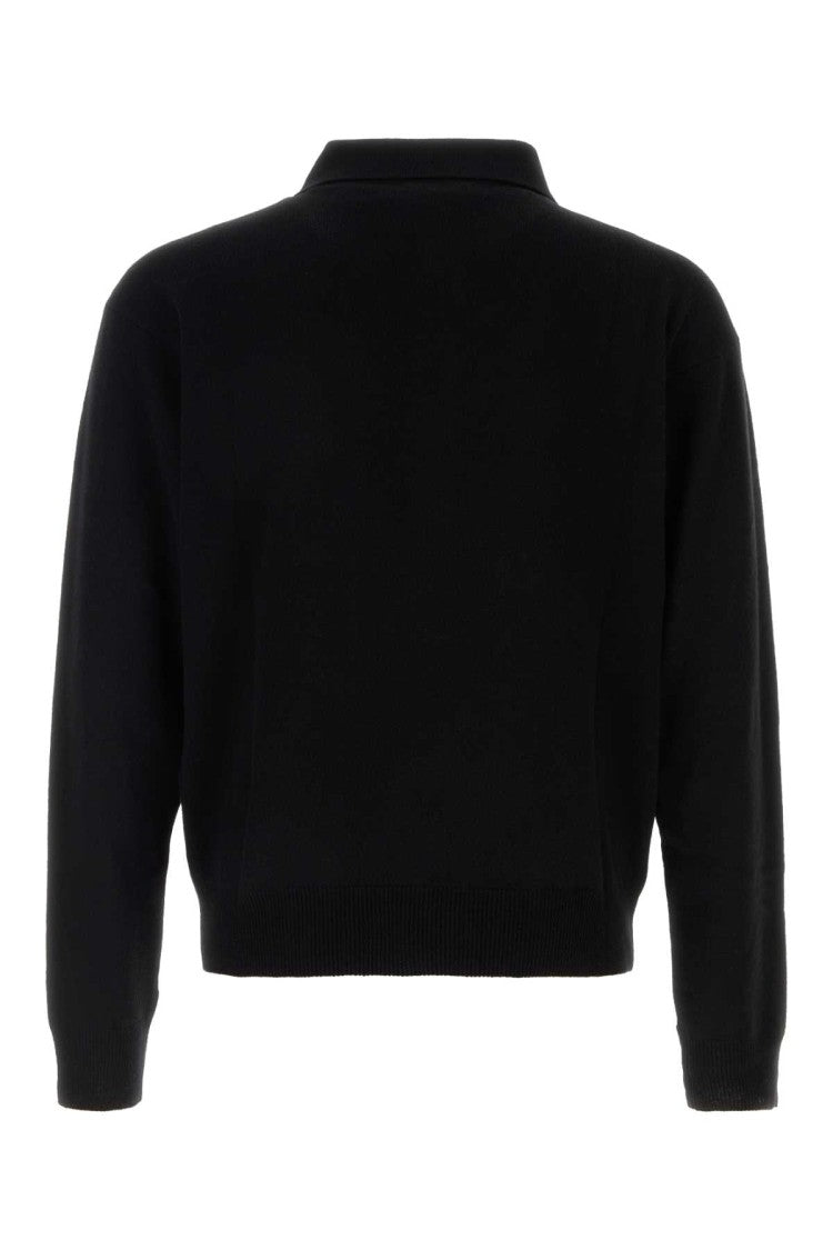 Saint Laurent Black Wool Polo Shirt