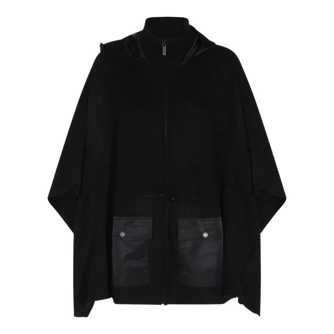 Twin-Set Cape-Style Jacket With Textured Fabric And Hood