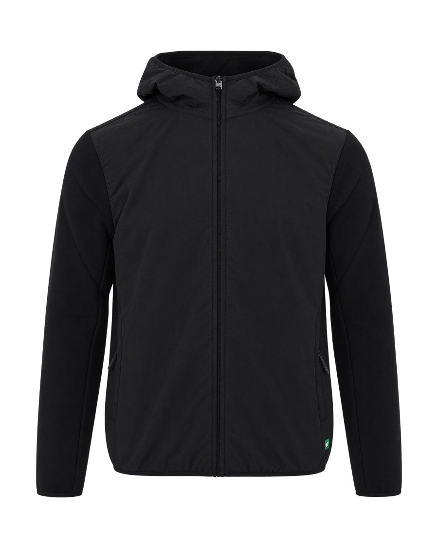 Flâneur Black Technical Fabric Full-Zip Hoodie