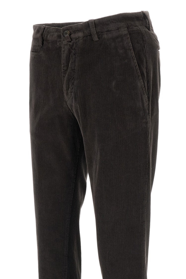 Briglia 1949 Brown Cotton Corduroy Slim Straight-Leg Pants