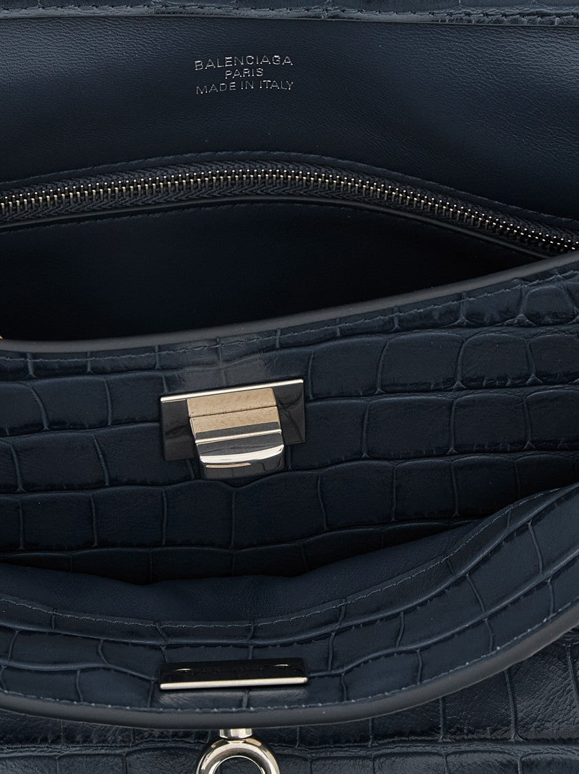 Balenciaga Small Handbag With Crocodile-Processed Calf Leather