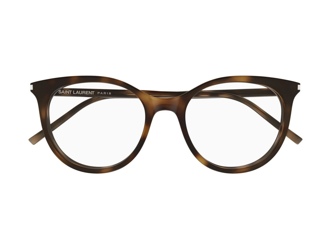 Saint Laurent Sl 891 Tortoiseshell Pattern Rounded Cat-Eye Eyeglasses