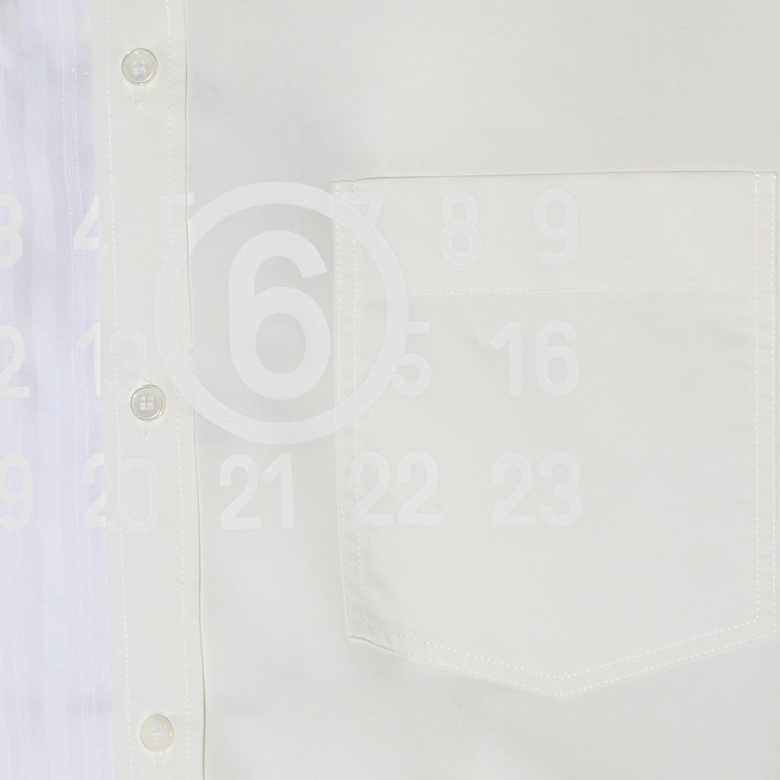 Mm6 By Maison Margiela Split Design White Cotton Shirt