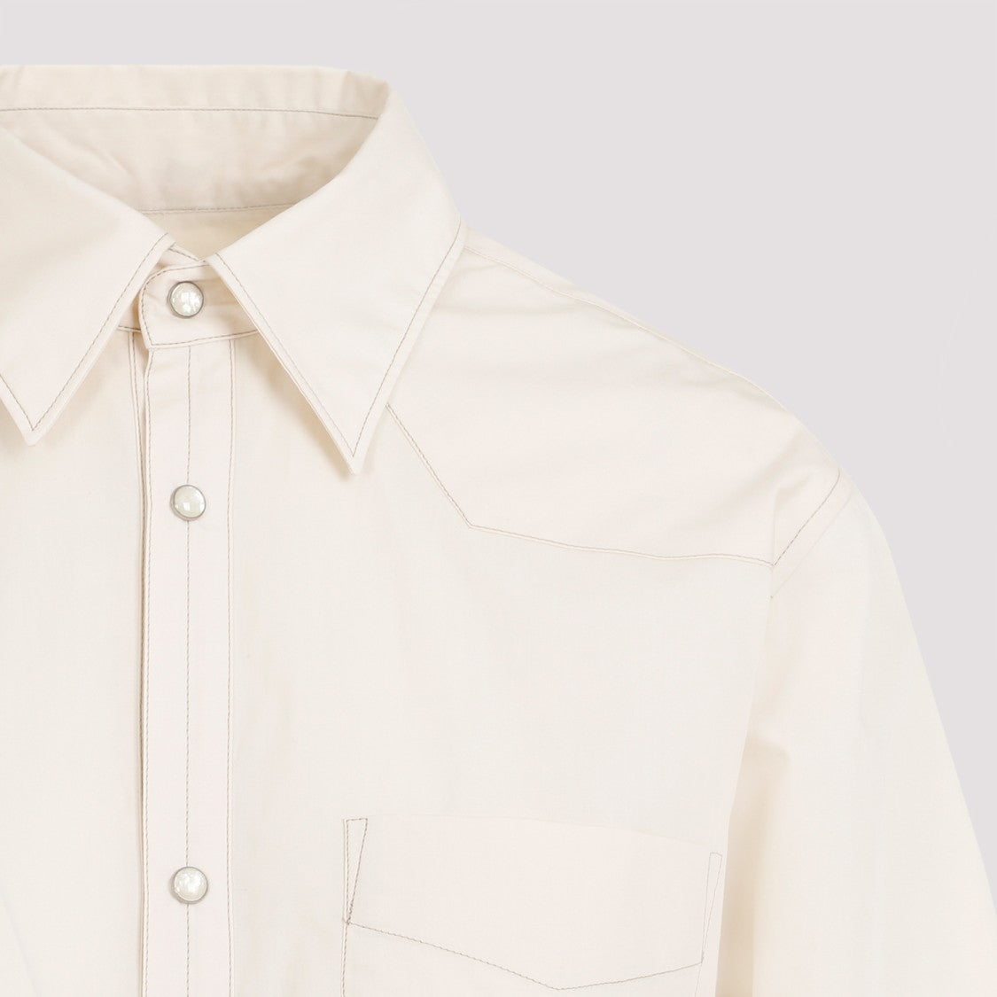 Lemaire Western Fitted Cream Cotton Shirt