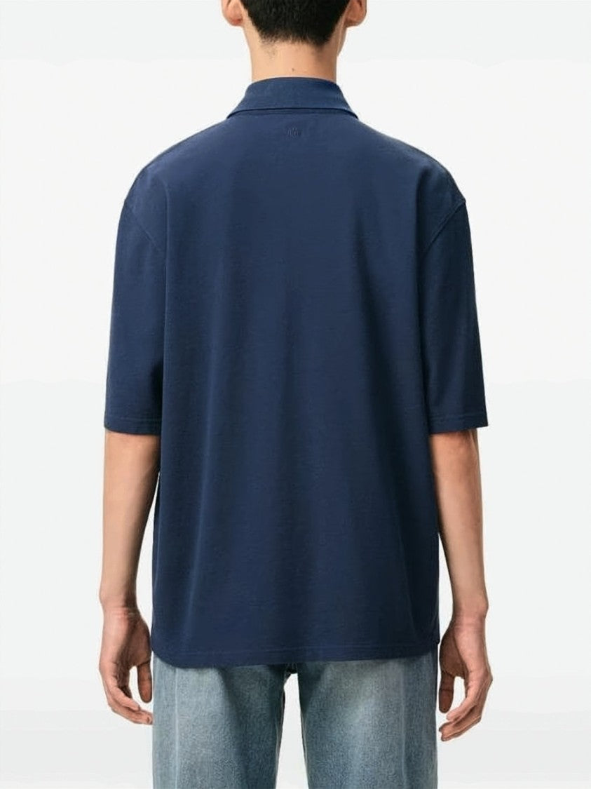 Ami Paris Navy Blue Polo Shirt