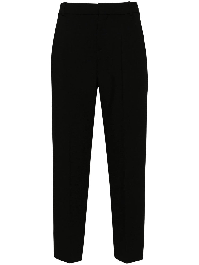 Balmain Black Double Crepe Tailored Wool Trousers