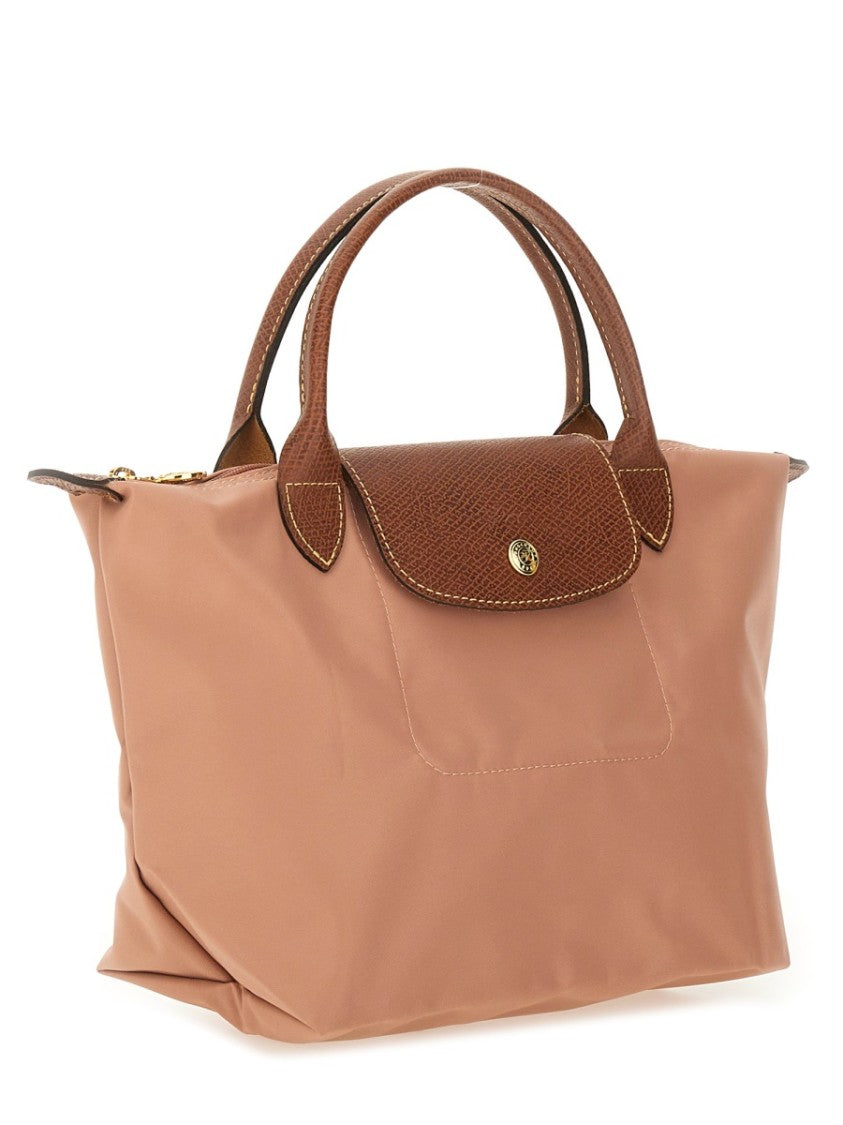 Longchamp Small Structured Tote Bag With Flap Closure And Metallic Button
