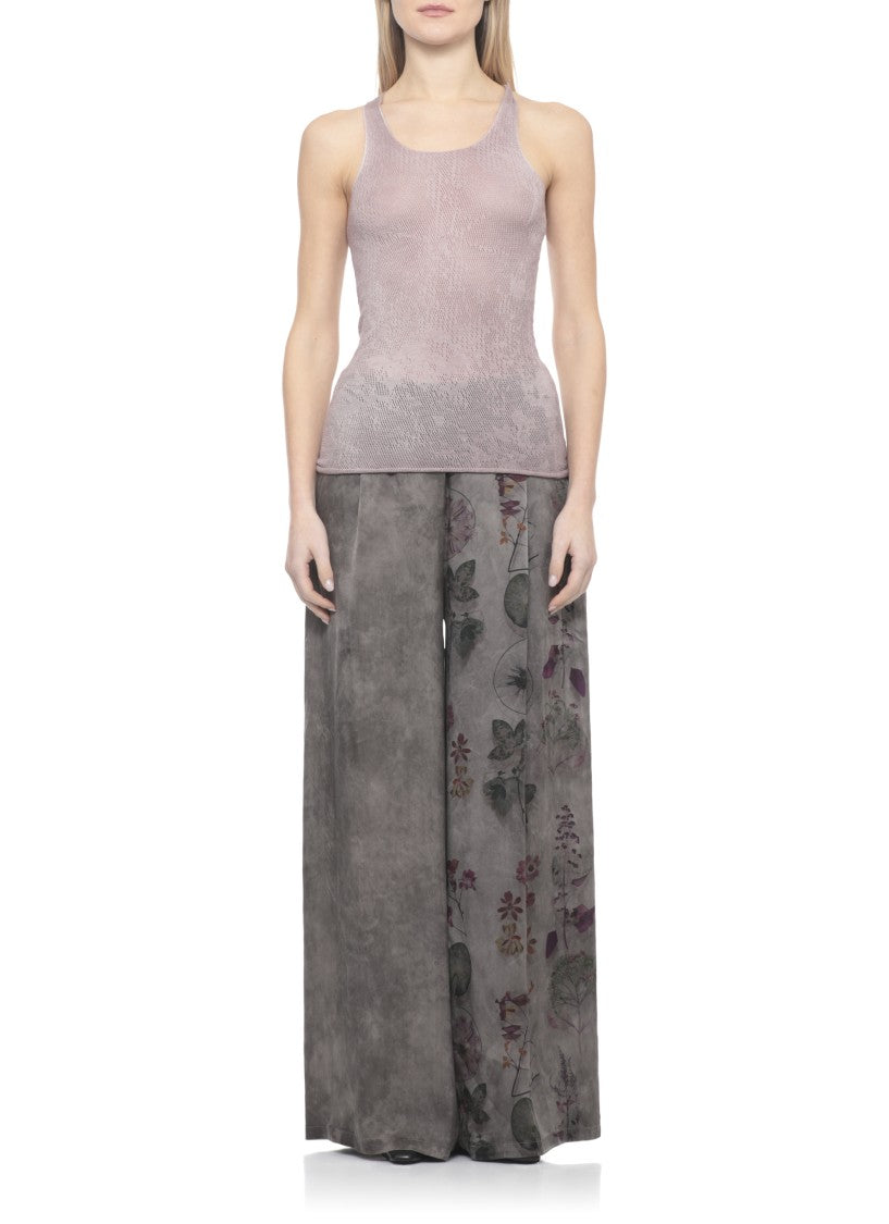 Avant Toi Purple Perforated Cashmere-Blend Tank Top
