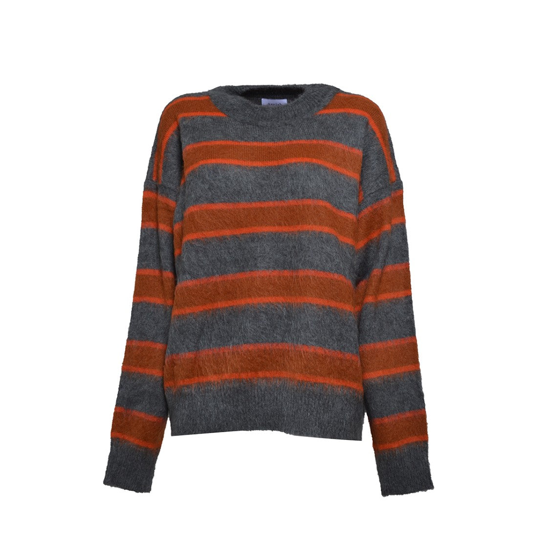 Amish Multicolor Striped Mohair Wool Blend Pullover