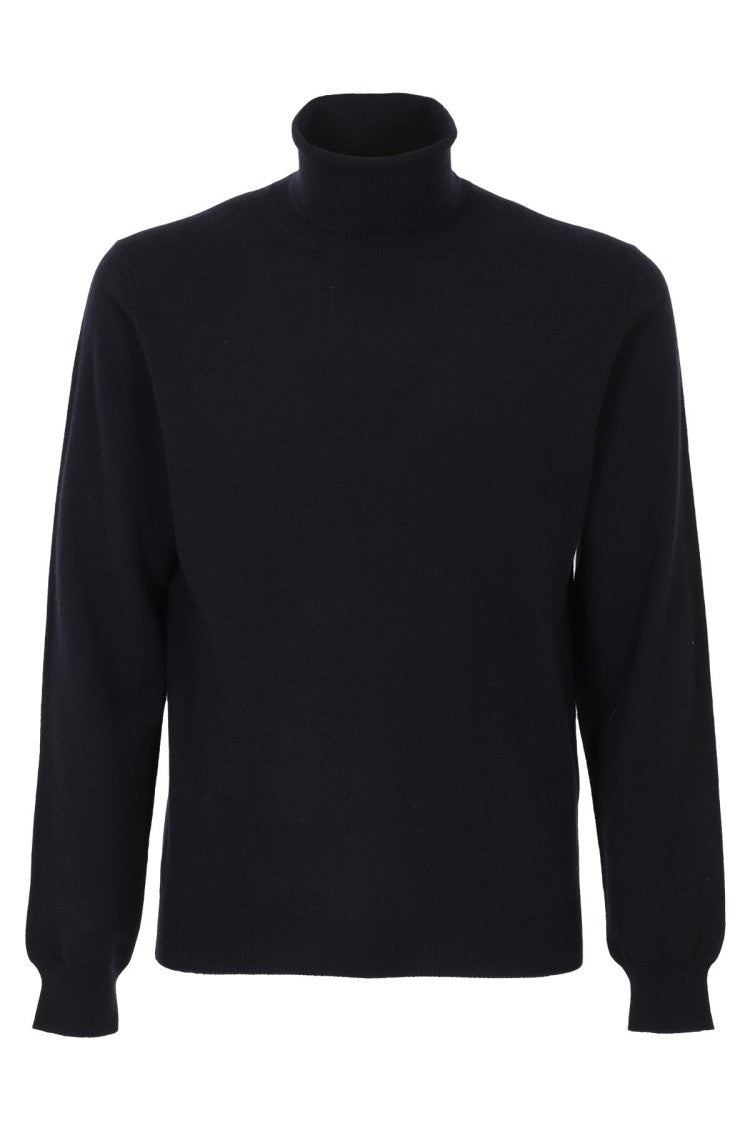 Filippo De Laurentiis Navy Blue Cashmere Turtleneck Sweater