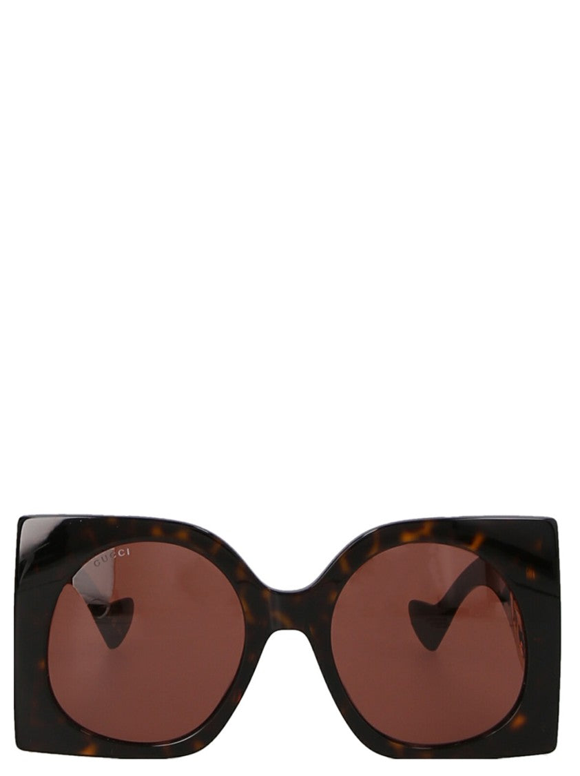 Gucci Brown Acetate Frame Square Sunglasses