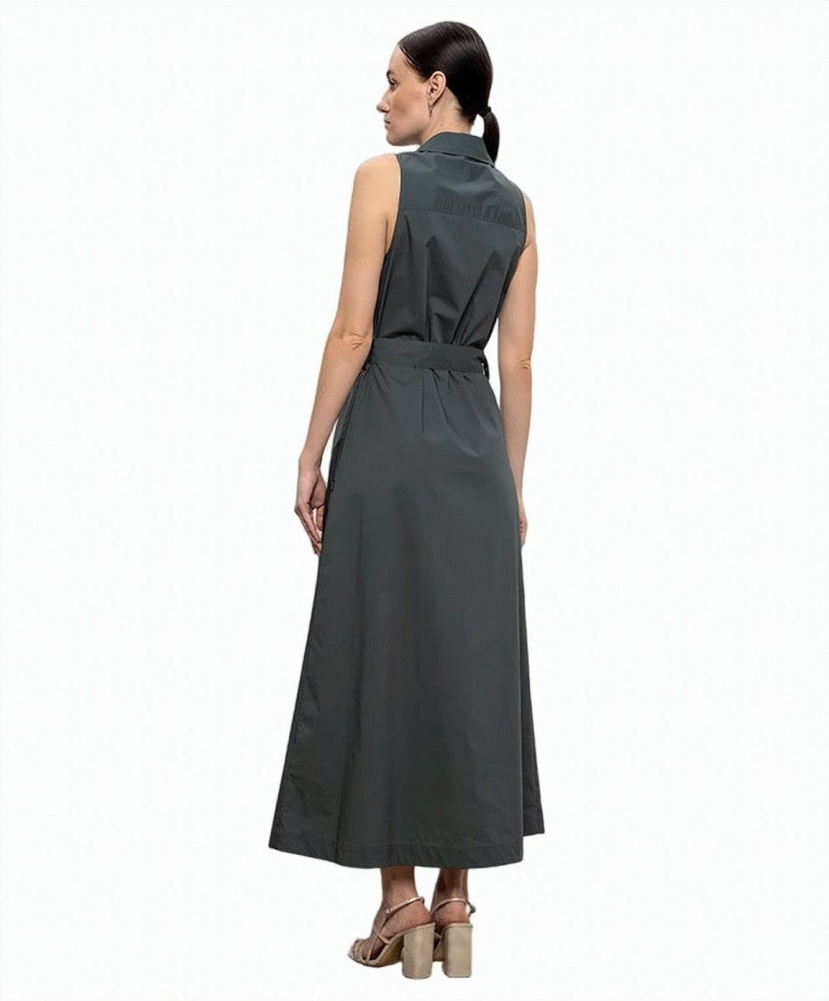 Woolrich Midi Shirt Collar Belted Dress