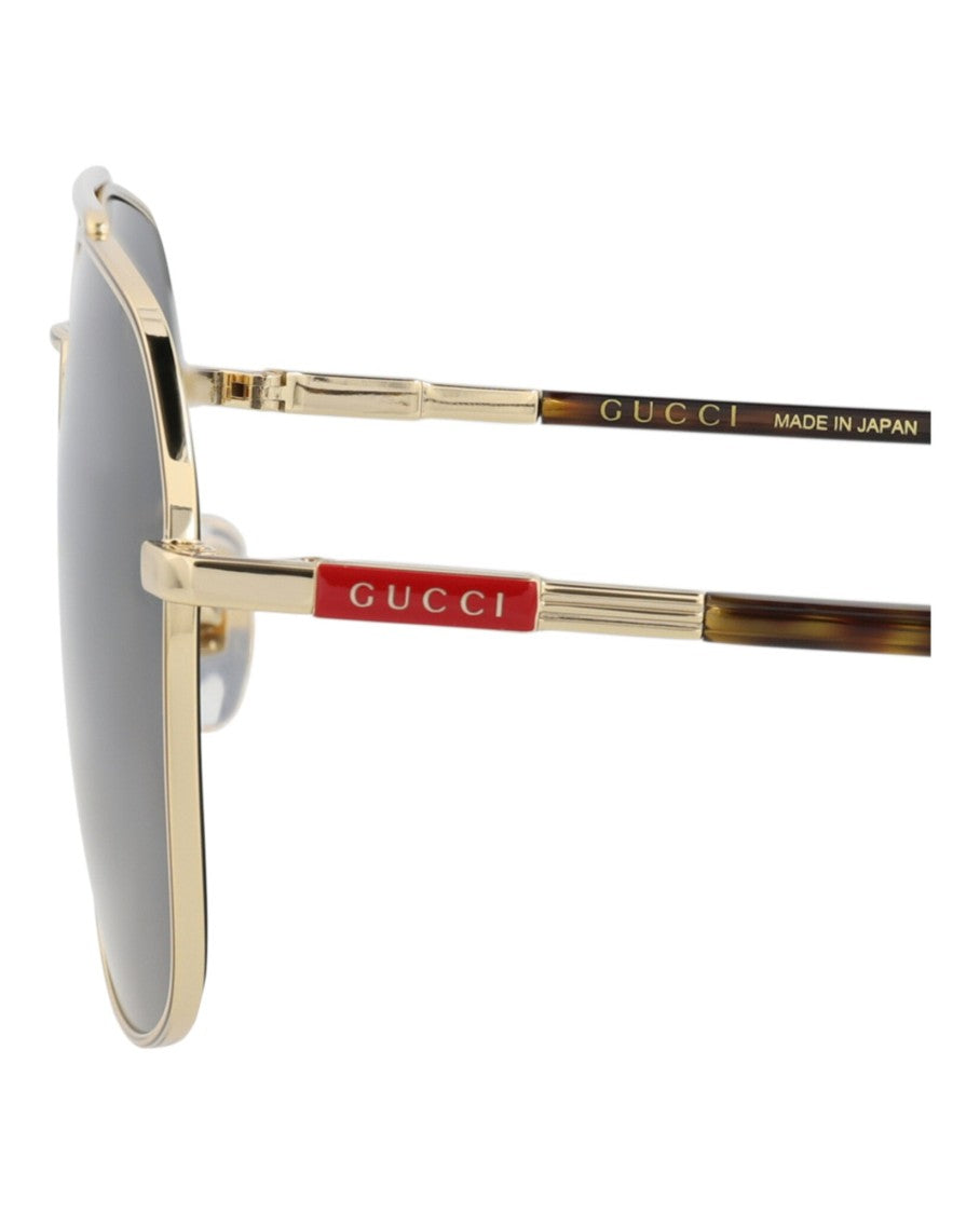 Gucci Aviator-Frame Metal Sunglasses