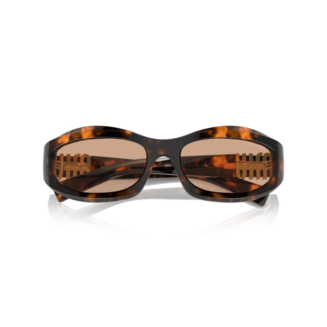 Miu Miu 0Mu 14Zs Oval Tortoiseshell Sunglasses