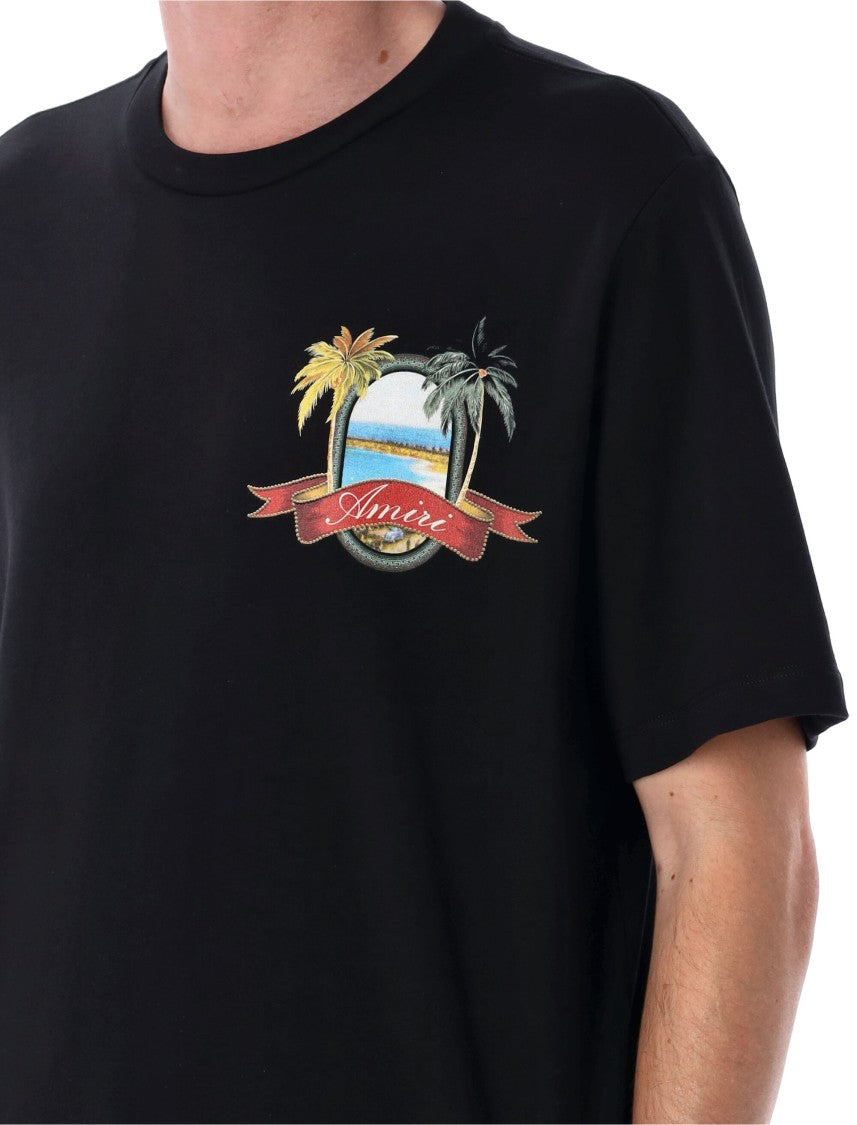 Amiri Paradise Tee With Ribbed Crew Neck
