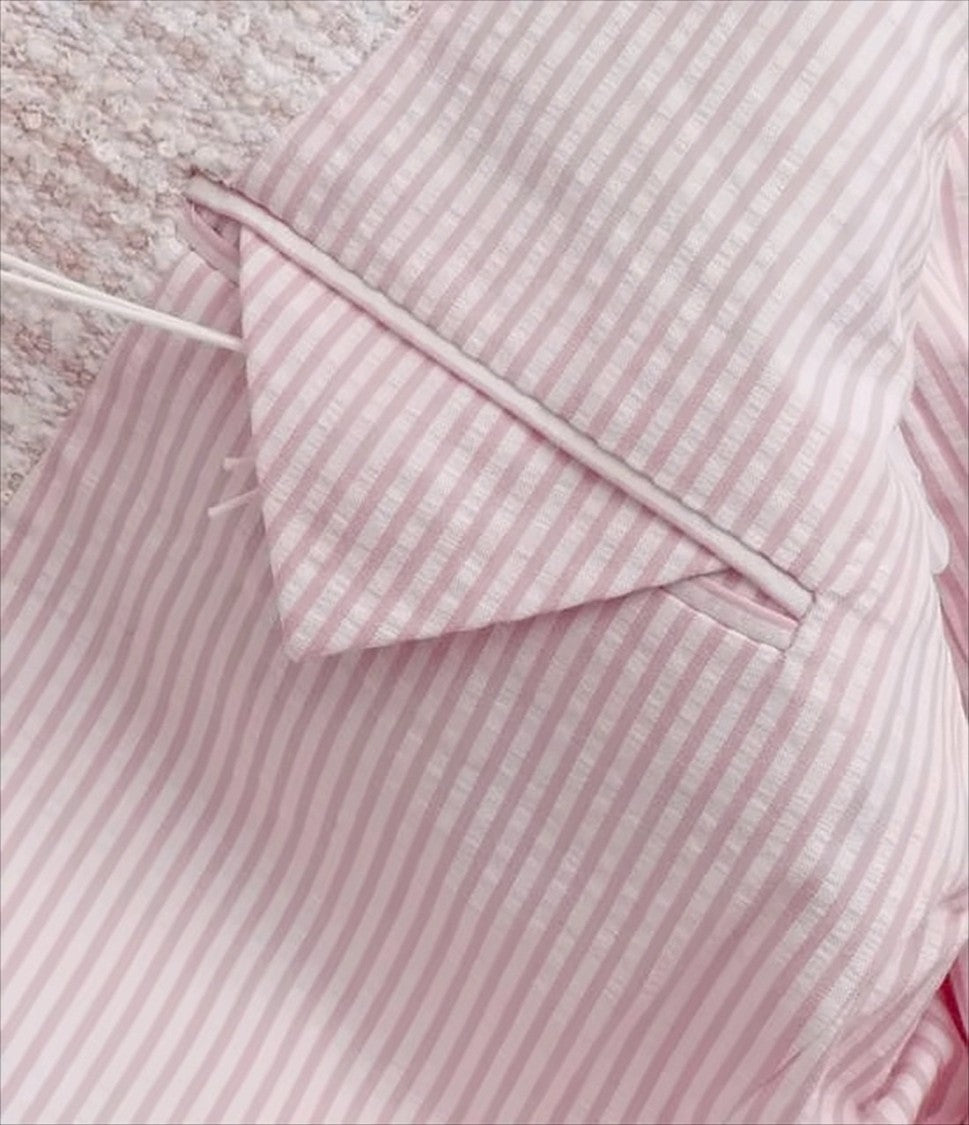 Thom Browne Textured Check Patterned Jacket With Striped Lining