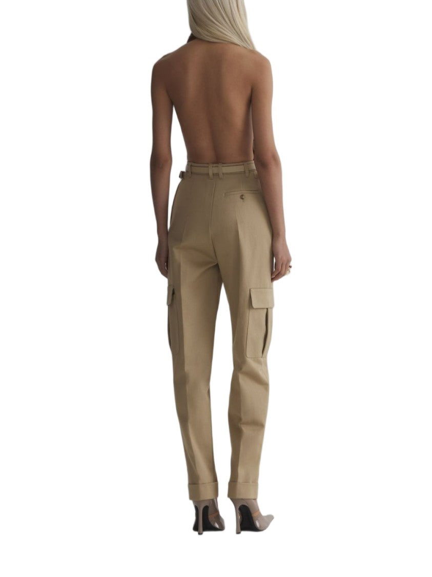 Mugler High-Waisted Tailored Trousers With Cargo Pockets