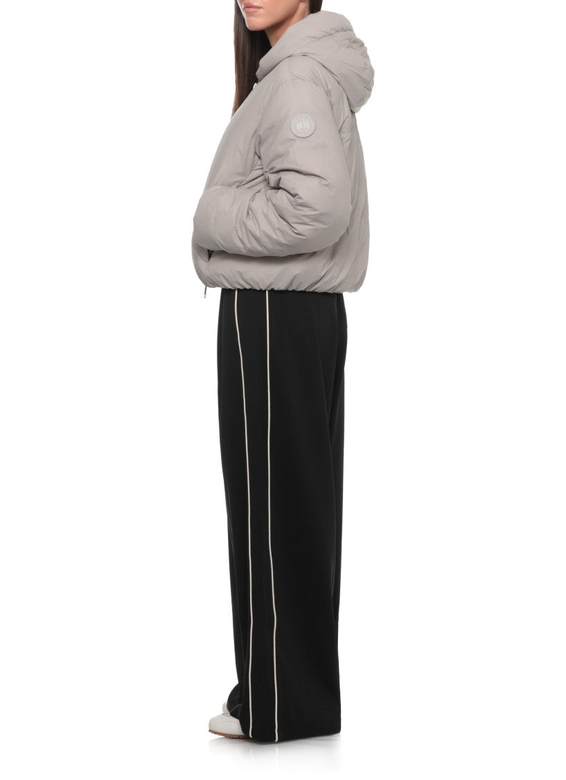 Canada Goose Cropped Grey Padded Jacket With Hood