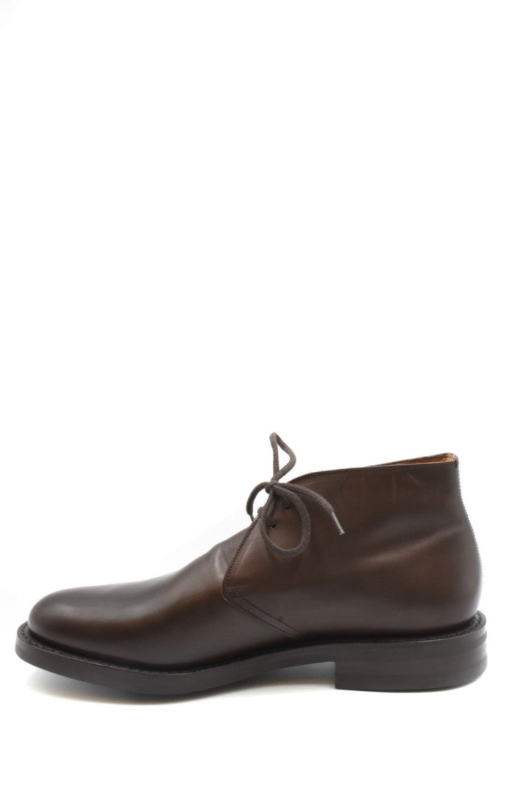 Church's Brown Two-Eyelet Stacked Sole Leather Boots