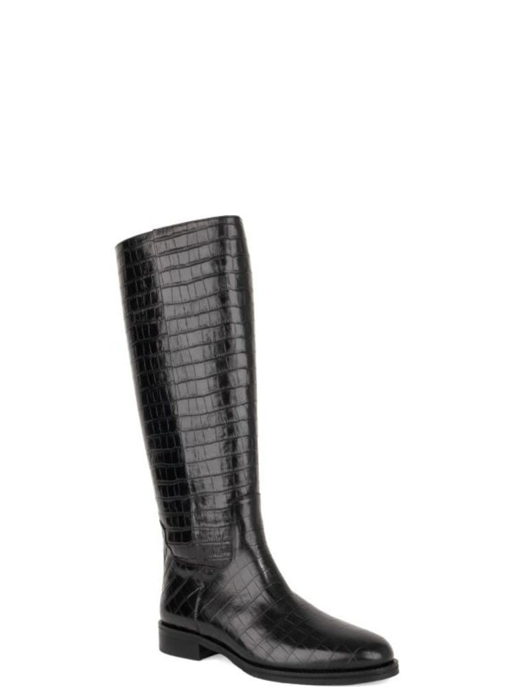 Sergio Moretti Black Textured Leather Boots