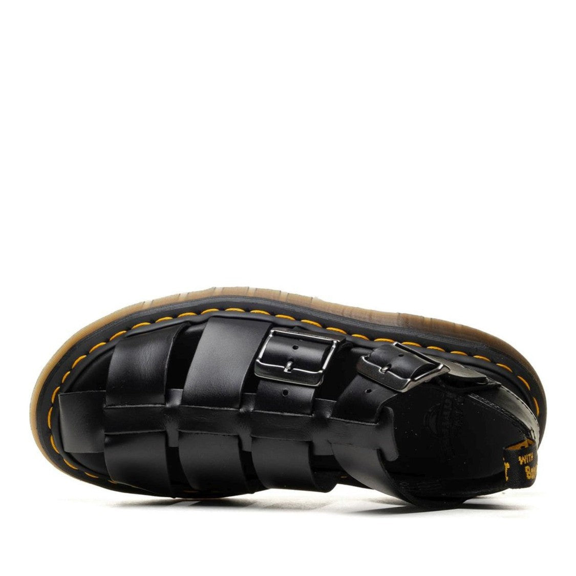 Dr. Martens Black Garin Brando Adjustable Buckles Leather Sandals