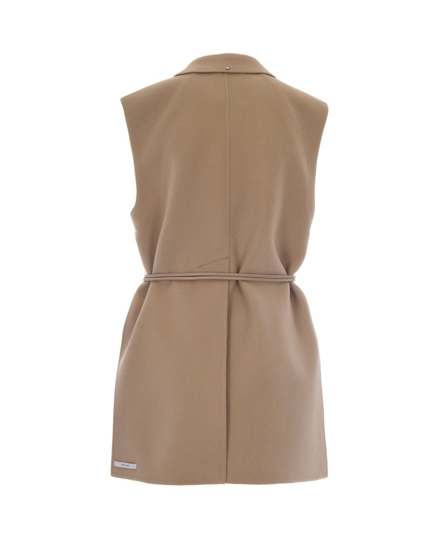 Sportmax Sleeveless Double-Breasted Blazer With Tubular Belt