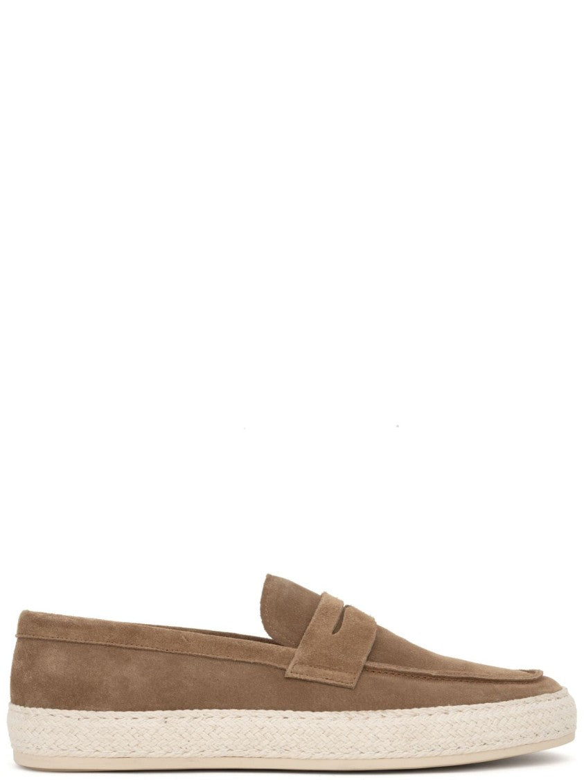 Sergio Moretti Suede Casual Flat Shoes With Espadrille-Style Sole