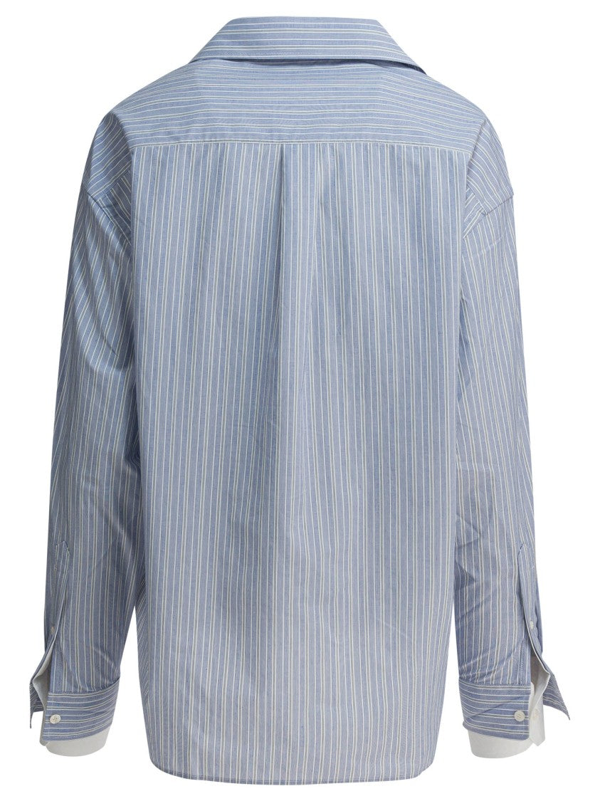 Acne Studios Light Blue Striped Shirt With Relaxed Fit