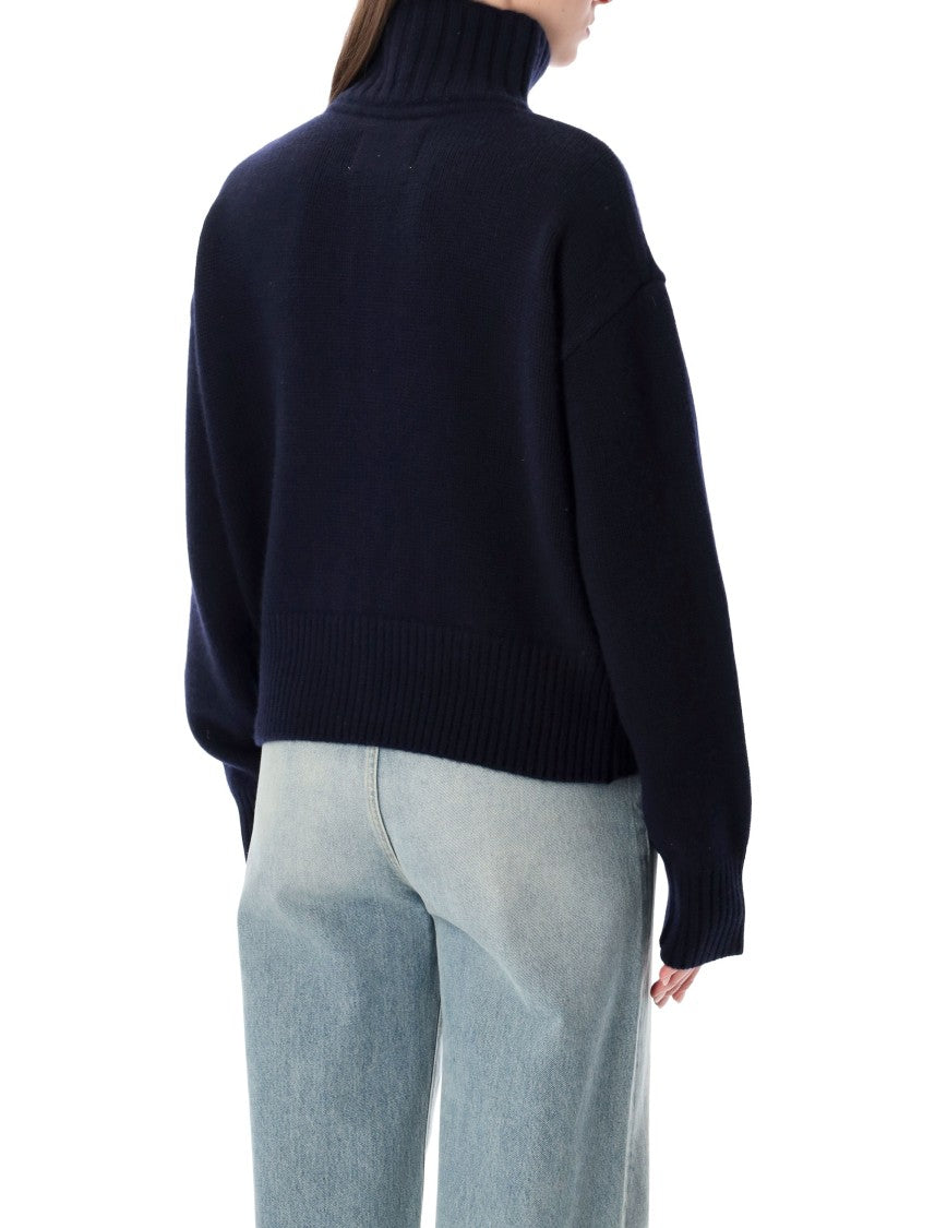 Extreme Cashmere Minimalist Zip-Up Jacket With High Collar