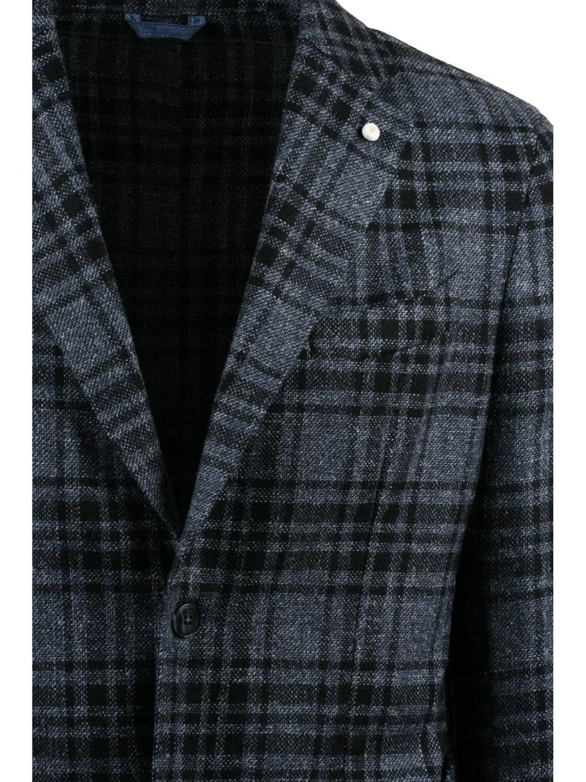 Luigi Bianchi Tailored Wool-Blend Jacket With Classic Plaid Pattern