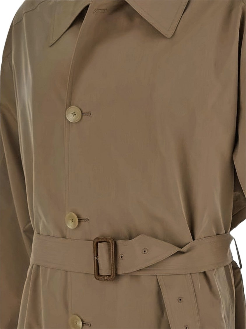 Auralee Brown Cotton-Polyester Blend Trench Coat